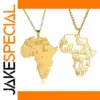Stainless Steel Africa Map Pendant Necklace