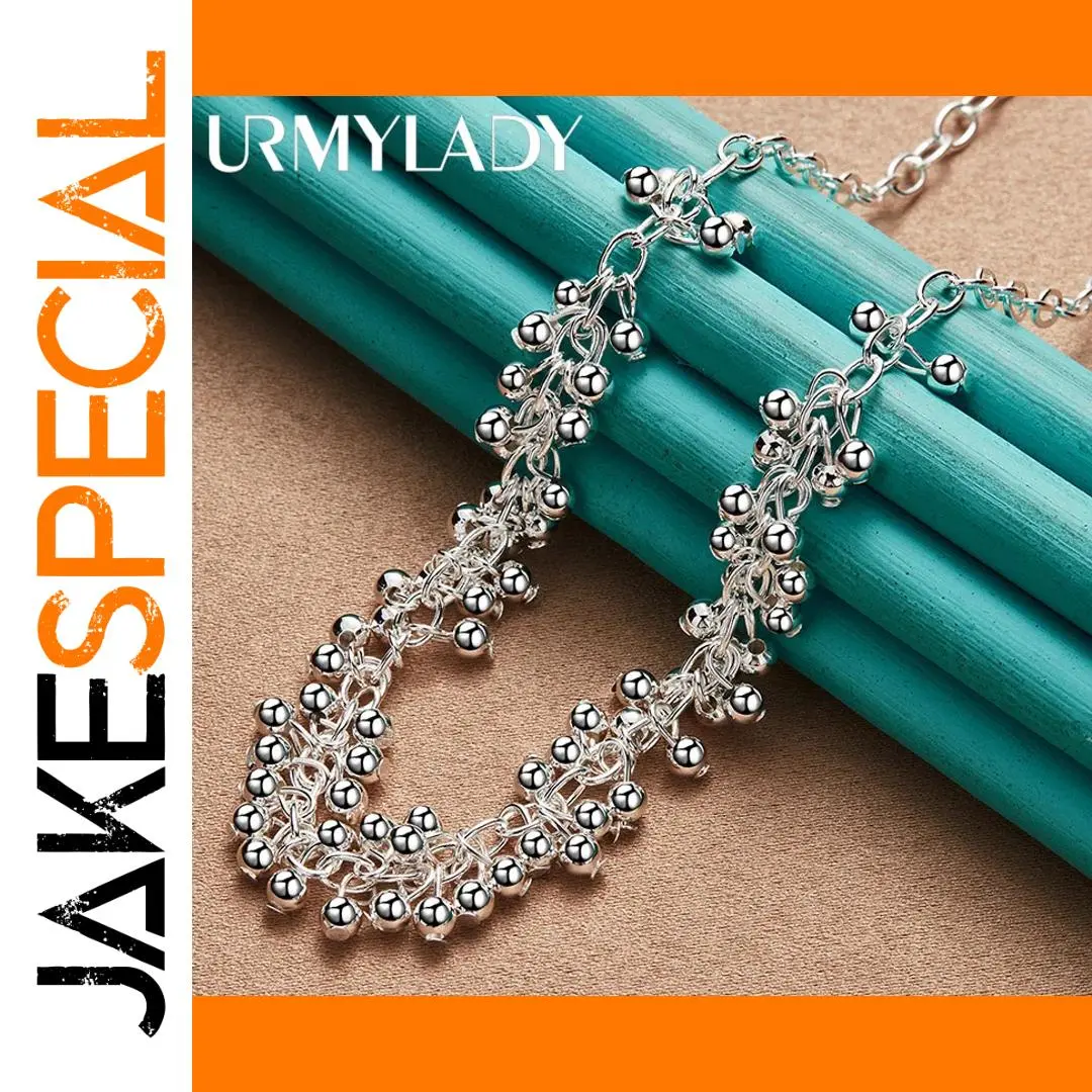 Sterling Silver Beaded Necklace for Women 1 Sterling Silver Beaded Necklace for Women