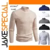 Beige Mock Neck Sweater for Men