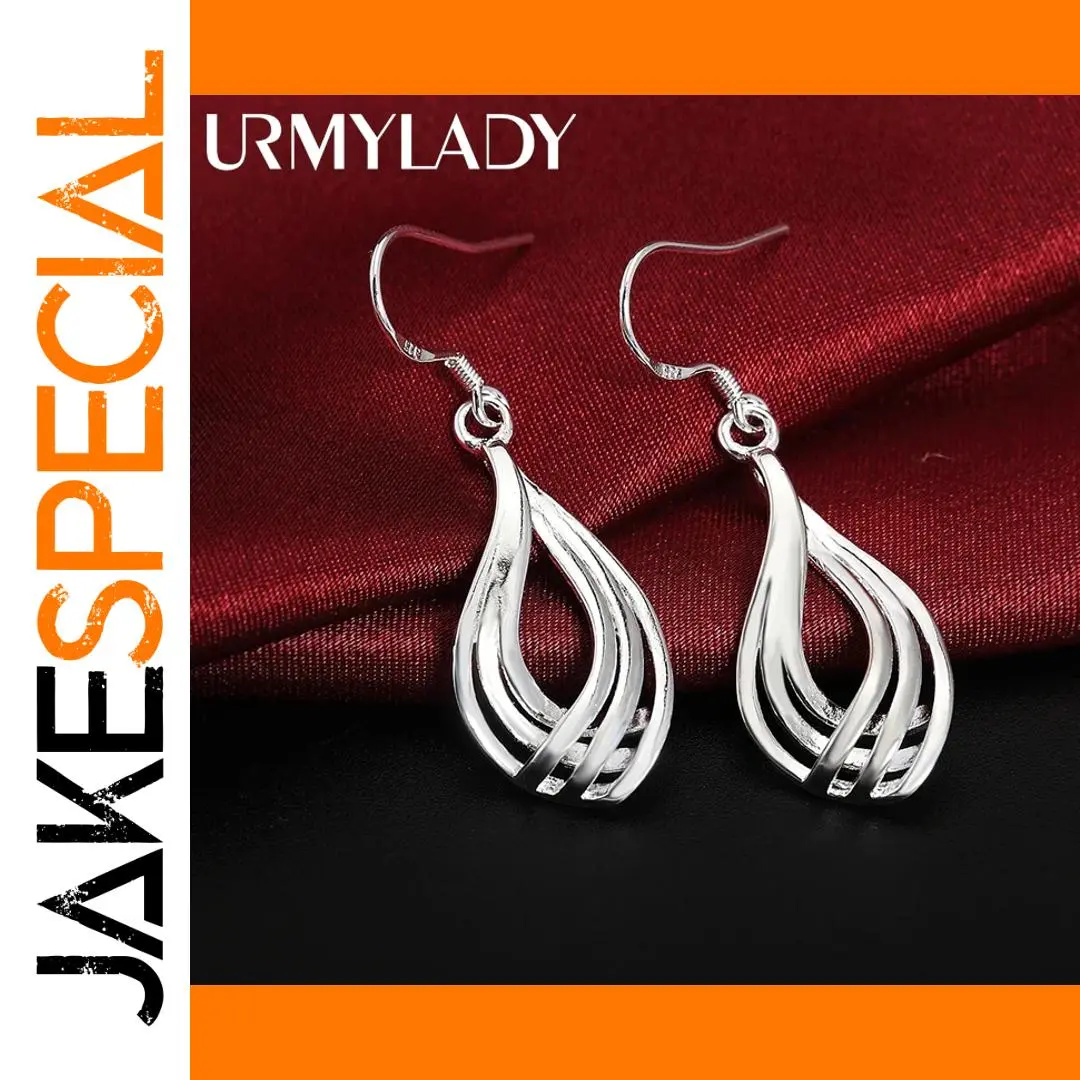 Sterling Silver Heart-Shaped Drop Earrings 1 Sterling Silver Heart-Shaped Drop Earrings