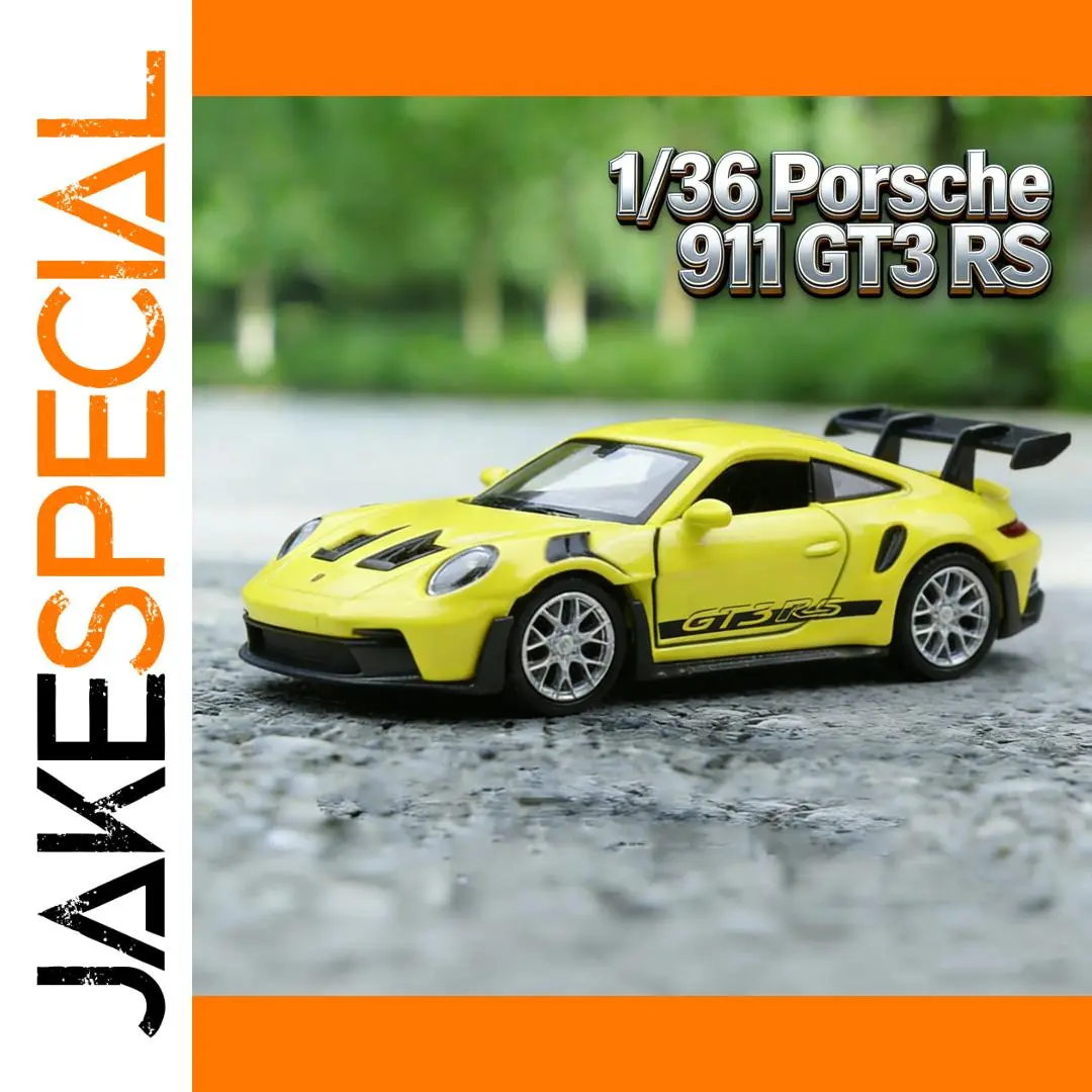 Yellow Porsche 911 GT3 RS Model - 1:36 Scale 1 Yellow Porsche 911 GT3 RS Model - 1:36 Scale