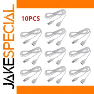 White USB Extension Cables Set for Power