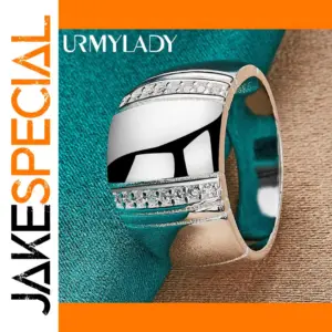 Sterling Silver Zircon Engagement Ring