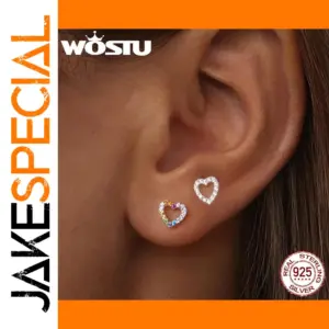 Vibrant Heart-Shaped Sterling Silver Earrings