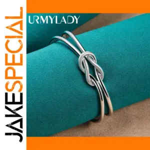 Elegant Silver Knot Cuff Bracelet for Women