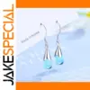 Elegant Blue Glass Water Drop Earrings for Women