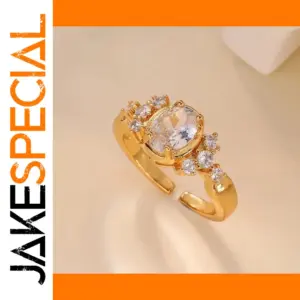 Elegant Stainless Steel Zircon Ring for Women