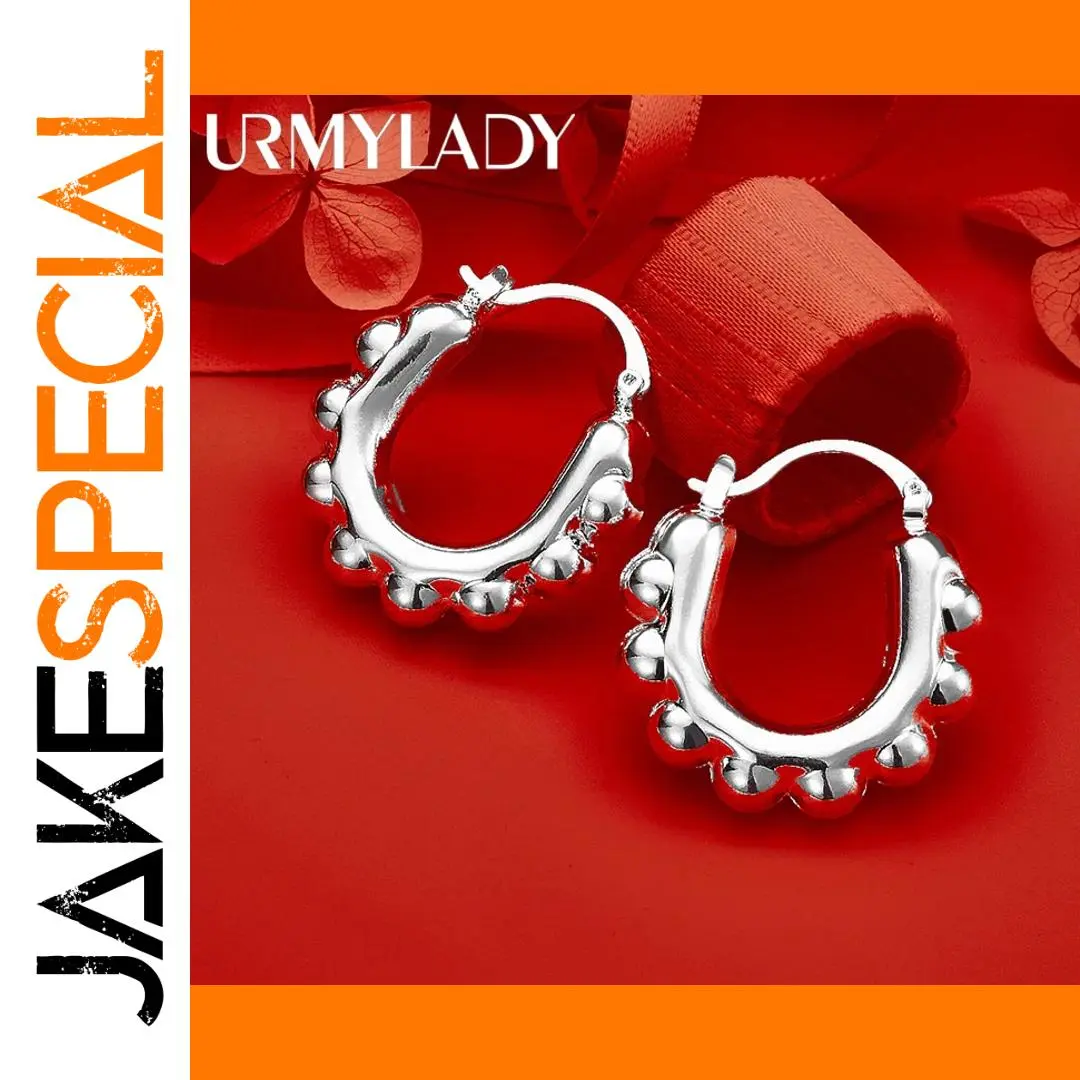 Sterling Silver U-Shaped Bubble Earrings 1 Sterling Silver U-Shaped Bubble Earrings