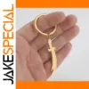 Elegant Gold & Steel Zulfiqar Stainless Steel Keychain