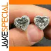 Heart-Shaped Sterling Silver Zircon Earrings