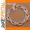 Sterling Silver Interlocking Oval Bracelet for Women