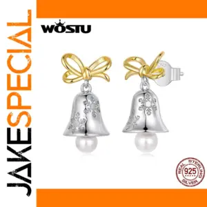 Elegant Snowflake Bell Earrings in Sterling Silver