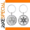 Mystical Stainless Steel Keychain with Sacred Symbols