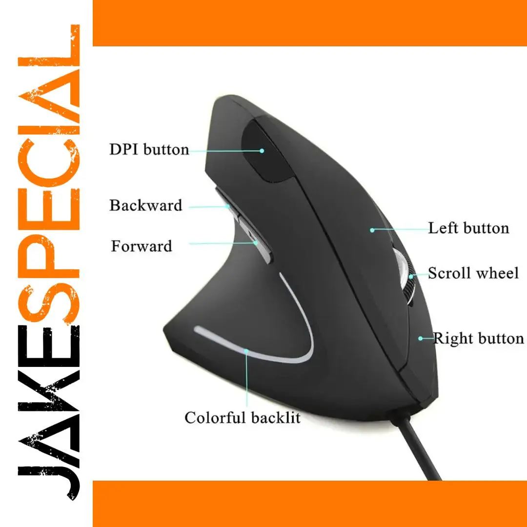 Wired Left-Hand Ergonomic Vertical Mouse 1 Wired Left-Hand Ergonomic Vertical Mouse