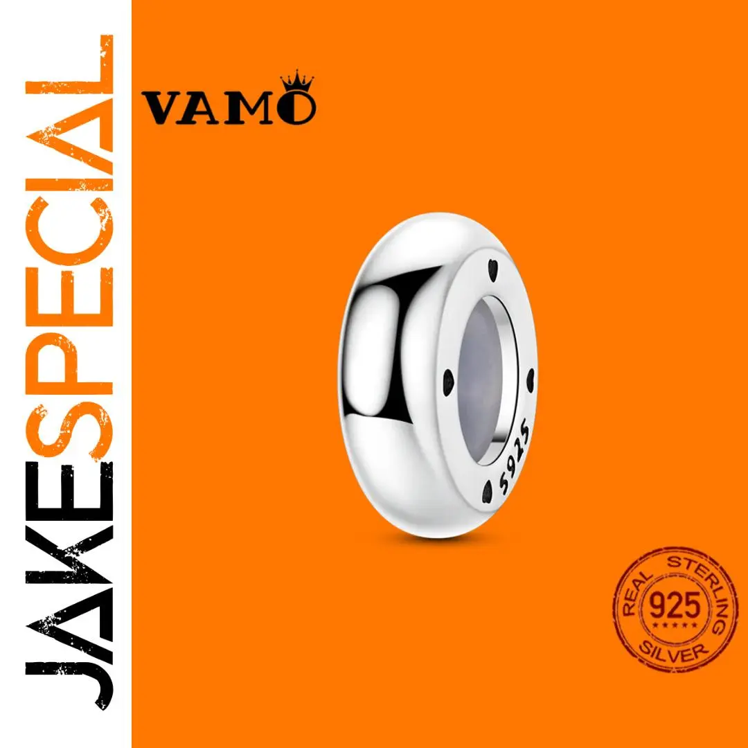 Sterling Silver Heart-Engraved Charm Bead 1 Sterling Silver Heart-Engraved Charm Bead