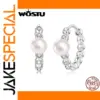 Elegant Silver Hoop Earrings with Pearls