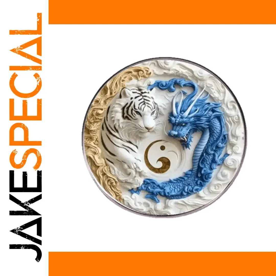 Stainless Steel Dragon Tiger Brooch 1 Stainless Steel Dragon Tiger Brooch