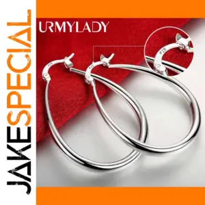 Sterling Silver Hoop Earrings 4.1cm