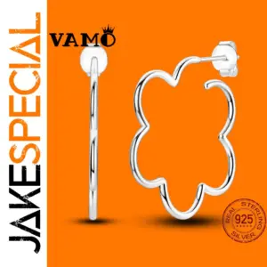 Sterling Silver Floral Hoop Earrings