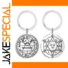 Stainless Steel Secret Seal Keychain with Hexagram