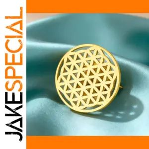 Stainless Steel Flower of Life Brooch (20x20 mm)