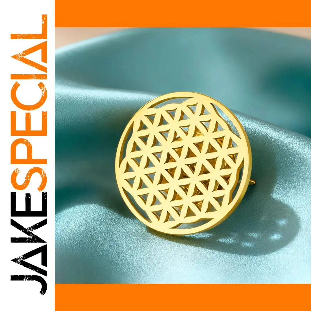 Stainless Steel Flower of Life Brooch (20x20 mm) 1 Stainless Steel Flower of Life Brooch (20x20 mm)