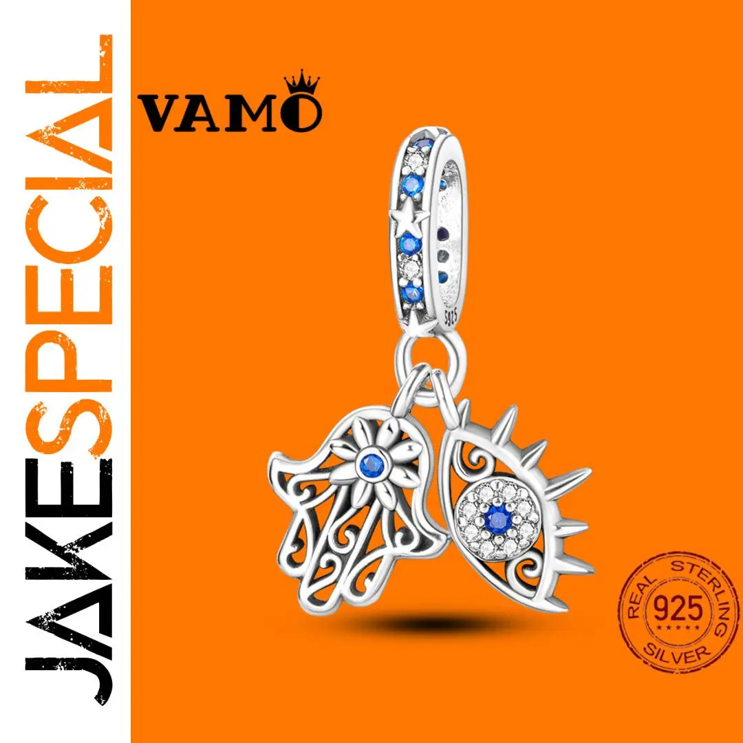 VAMO Sacred Eye and Hand Silver Bead 1 VAMO Sacred Eye and Hand Silver Bead