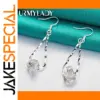 Sterling Silver Double Ring Drop Earrings