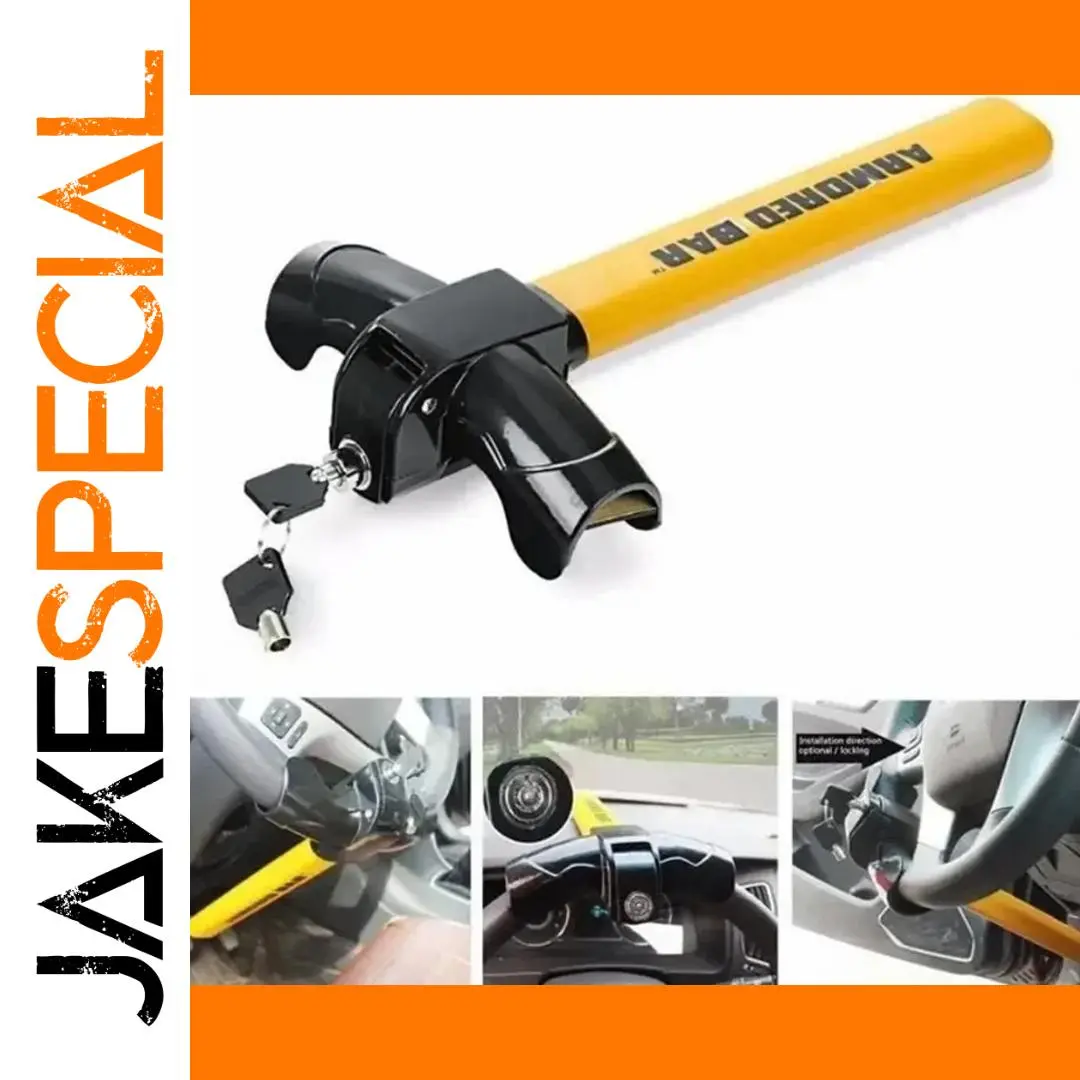 Heavy-Duty Steering Wheel Lock with High Visibility 1 Heavy-Duty Steering Wheel Lock with High Visibility