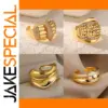 Elegant Gold Stainless Steel Adjustable Ring