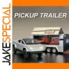 1:32 Scale Model Pickup Truck with Camper Trailer