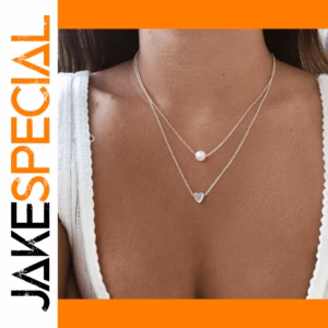 HYFAD Double-Layer Silver Necklace for Women