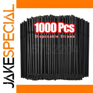 Black Disposable Drinking Straws Set (50–1000 pcs)
