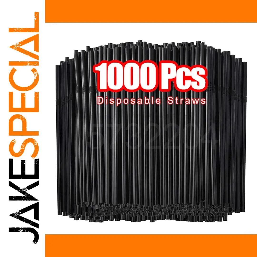 Black Disposable Drinking Straws Set (50–1000 pcs) 1 Black Disposable Drinking Straws Set (50–1000 pcs)