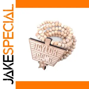 Men's Hip Hop Wooden Pendant Necklace