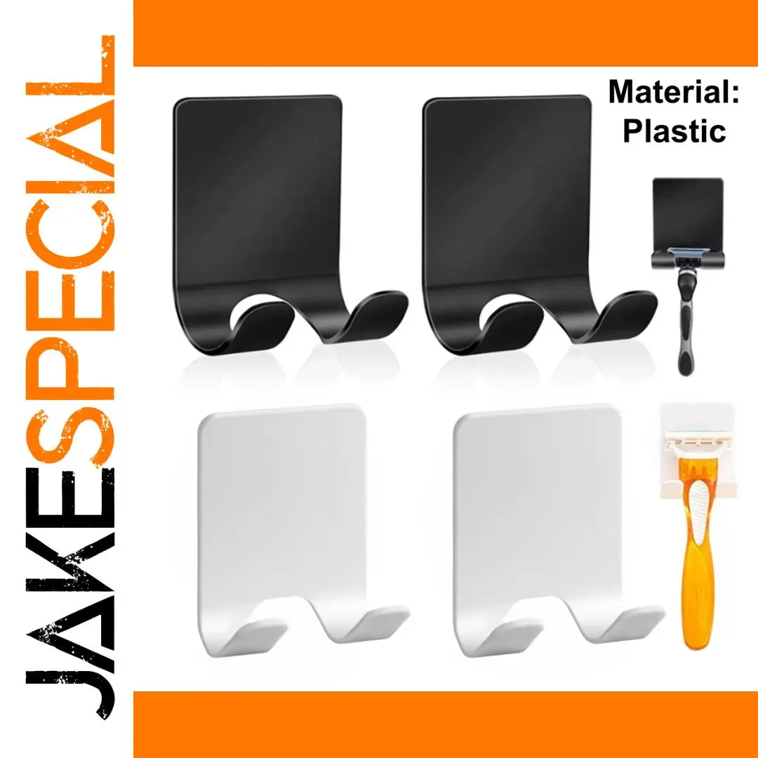 Black Bathroom Razor Holder with Double Hooks 1 Black Bathroom Razor Holder with Double Hooks