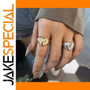 Stainless Steel Heart Ring for Men and Women