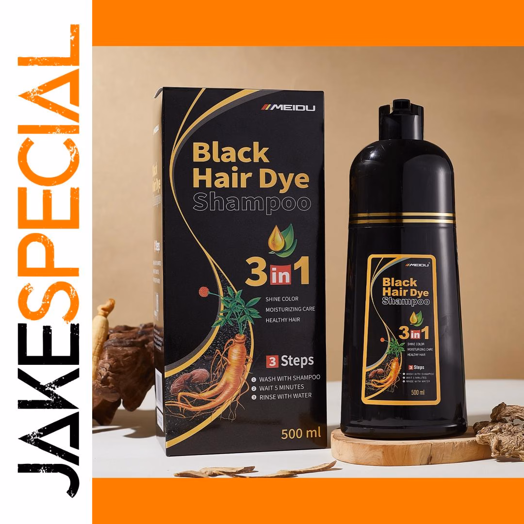 Meidu 3-in-1 Black Hair Dye Shampoo 500ml 1 Meidu 3-in-1 Black Hair Dye Shampoo 500ml