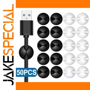 Mini Silicone Cable Winders with Adhesive Set of 5-50