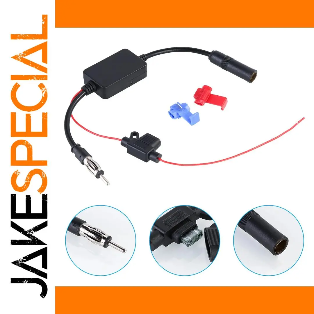 Black Car FM Signal Amplifier 25dB 80-108MHz 1 Black Car FM Signal Amplifier 25dB 80-108MHz