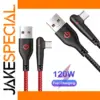 120W Fast Charging USB-C Cable with 90° Connector