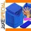 Blue Microfiber Cleaning Towel Set (10 Pieces)