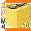 Bright Yellow Microfiber Car Cleaning Towels Set
