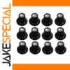 Black Guitar Knobs Set for 6mm Split Shafts