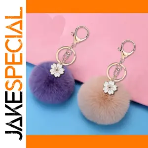 Fluffy Faux Fur Keychain in Bright Colors
