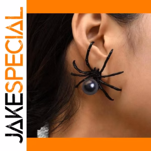Black Spider Pearl Earring for Women