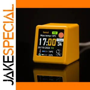 Bright Yellow Smalltv-Ultra Digital Desk Clock