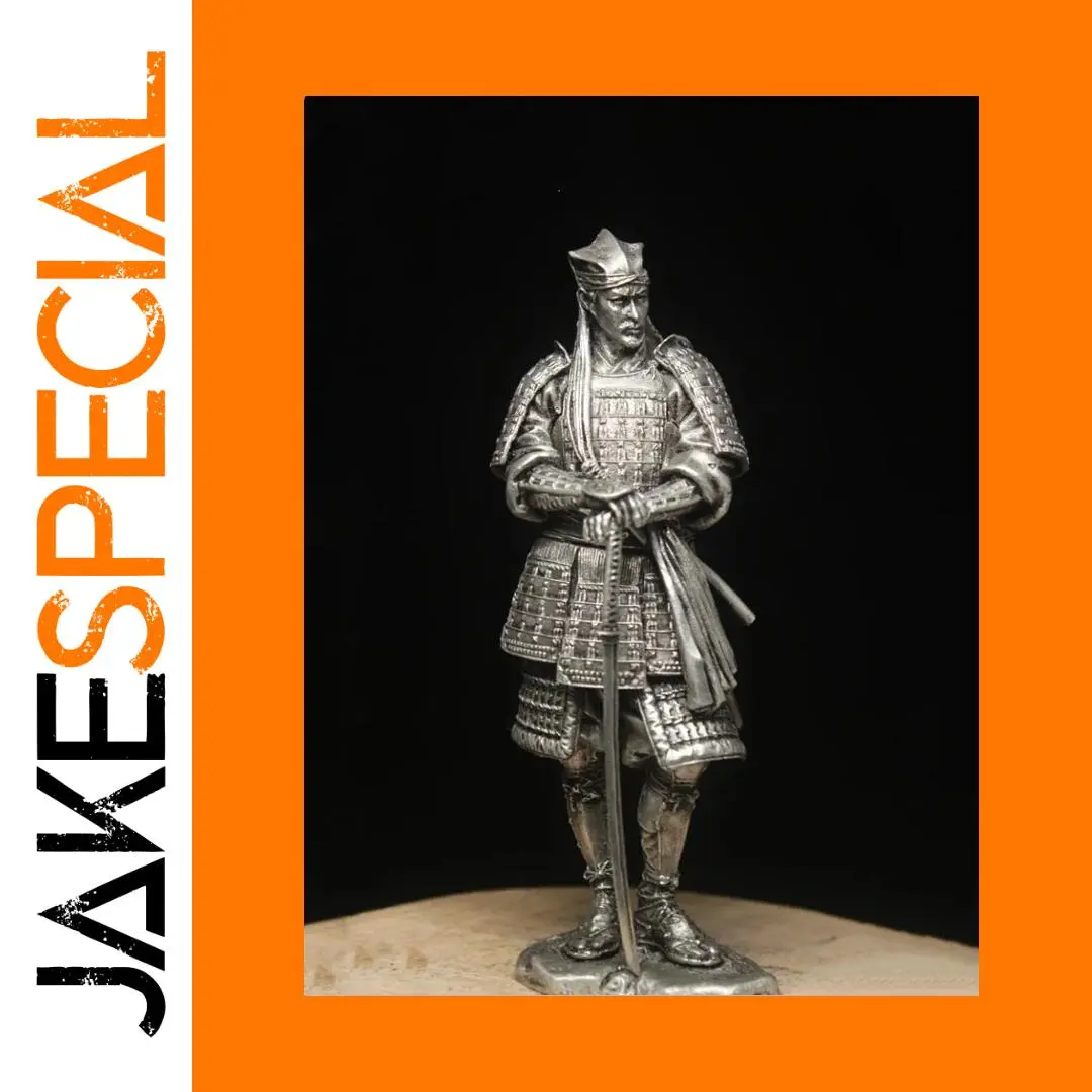 16th-Century Samurai Figurine in Tin Metal 1 16th-Century Samurai Figurine in Tin Metal