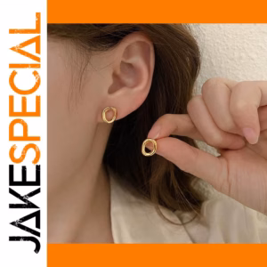 Vintage Steel Geometric Stud Earrings for Women