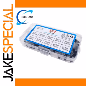 200-Piece Transistor Assortment Kit for Electronics